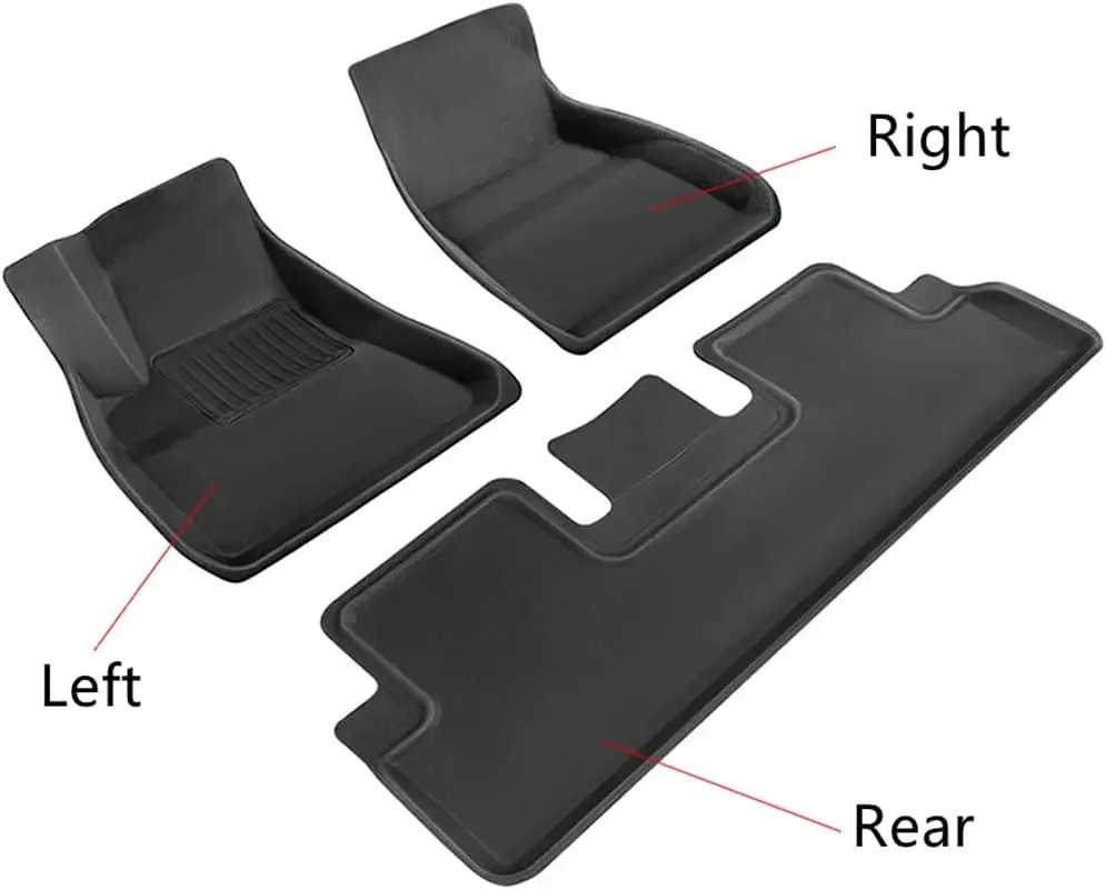 

High Quality Model 3 3PCS 3D XPE Car Mat All Weather Waterproof Anti-slip Car Floor Liner Fit For Model 3