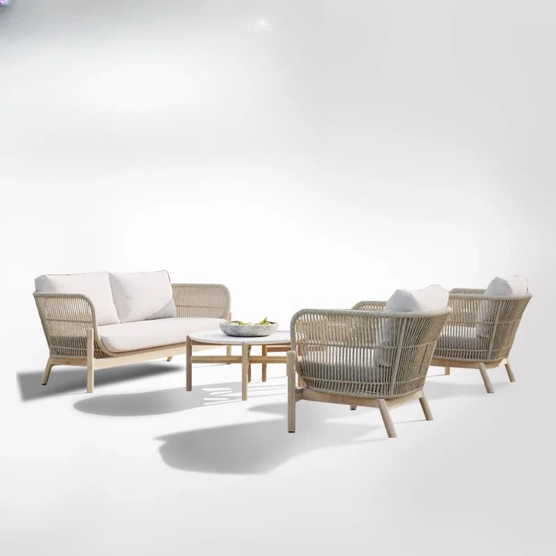 

Leisure rattan sofa outdoor garden courtyard balcony table and chairs terrace rattan chair coffee table waterproof