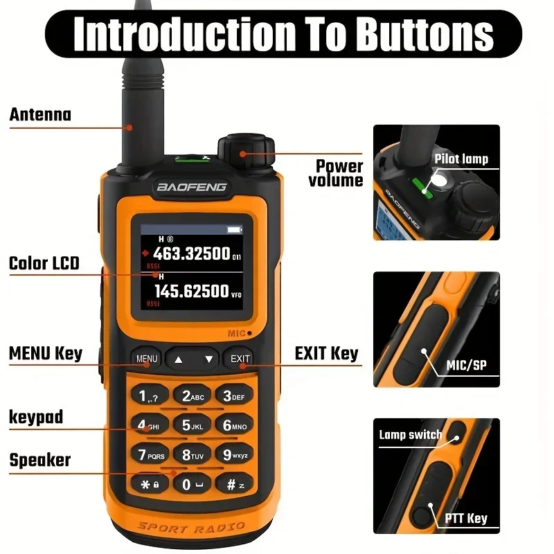 Baofeng UV-20H tipo-c carga rápida walkie talkie de alta potência rádios presunto portáteis de longo alcance rádio em dois sentidos amador uhf vhf