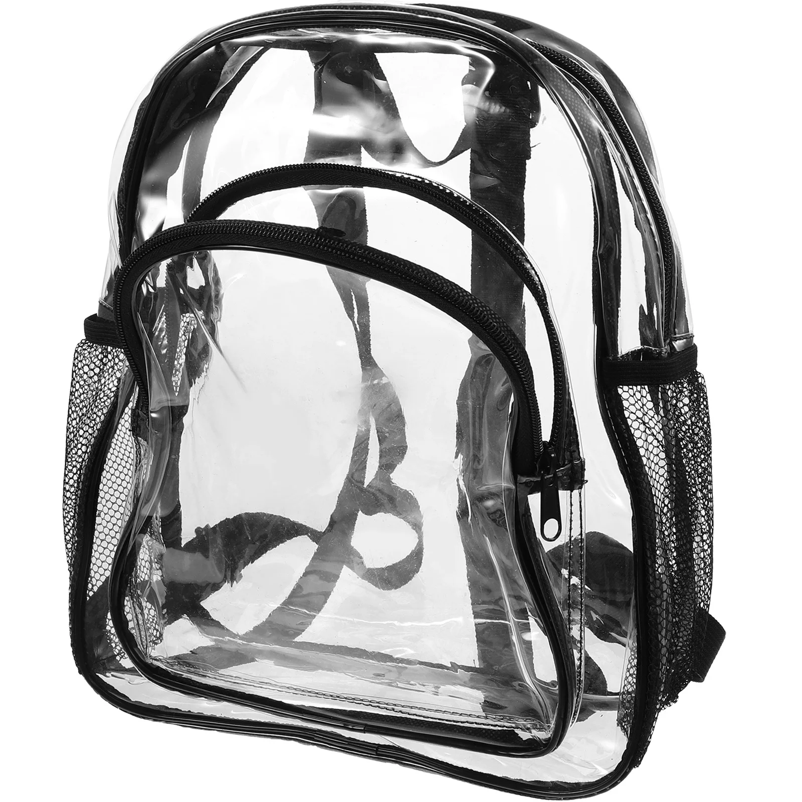 Stylish Transparent PVC Backpack Cute Clear Rucksack Adjustable Strap for Women Travel School Shopping Stadium Approved