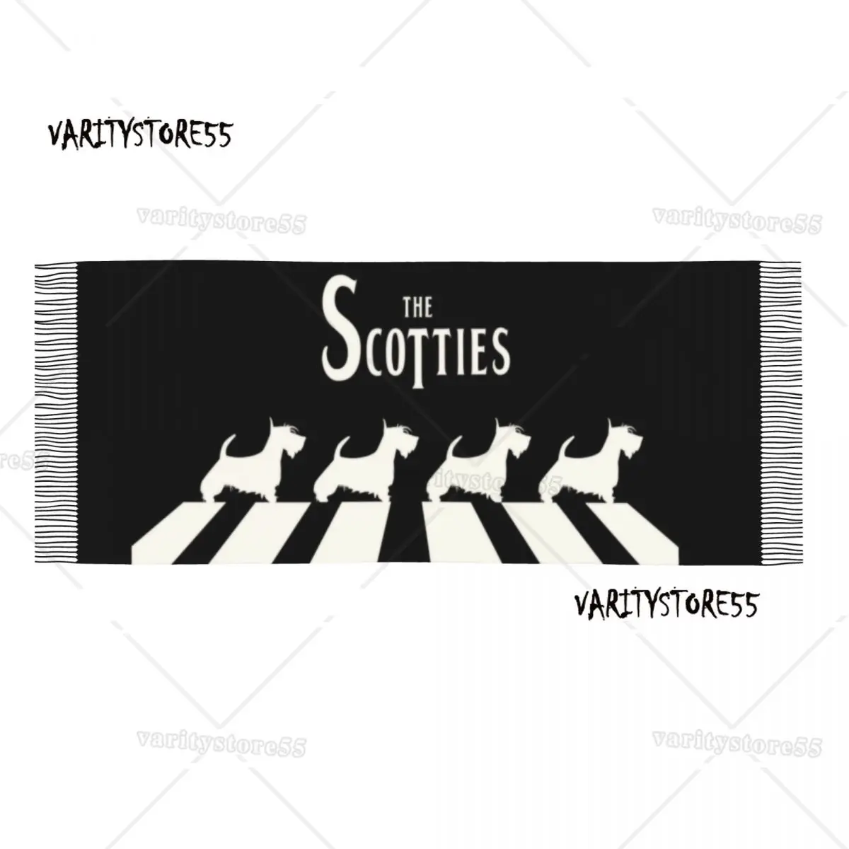 The Scotties Scarf Wrap for Women Long Winter Fall Warm Tassel Shawl Unisex Scottish Terrier Dog Scarves