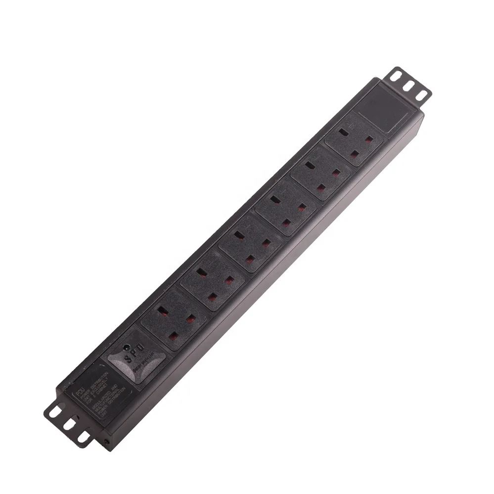 

YG Industrial PDU Power Strip 13A 230V 6 Ports UK Style Surge Protection Model PDU08-11-E6-F1