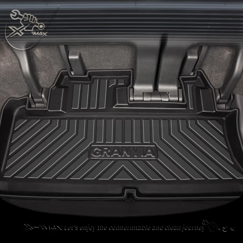 For Toyota Granvia 2021-2024 Fit Car Trunk Mat All Season Black Cargo Mat 3D Shaped Laser Measured Trunk Liners