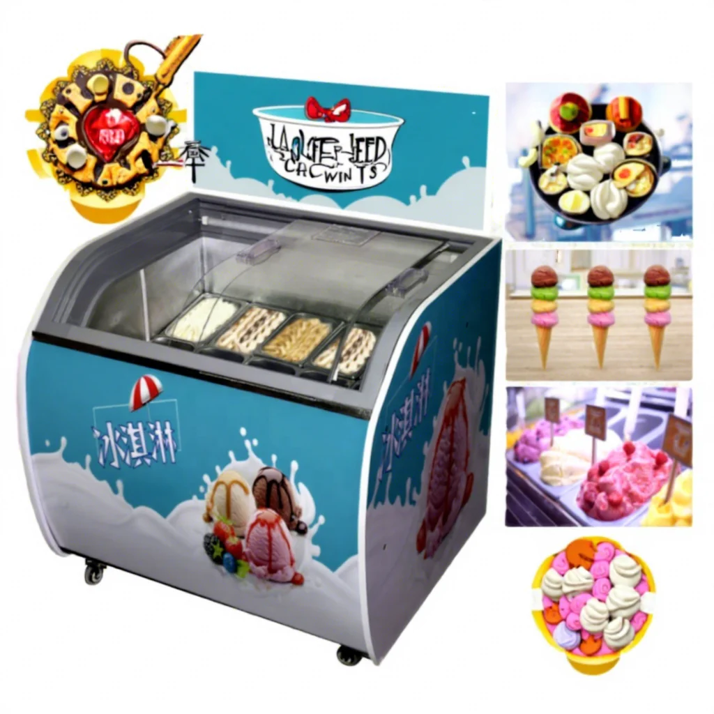 

Showcase Ice Cream Machine Commercial Chest Freezer Ice Cream Display Gelato Ice Cream Machine for Soft Ice Cream Popsicle