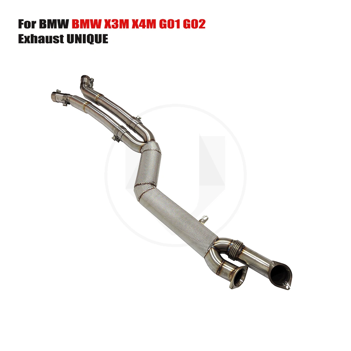 UNIQUE Single Mid Pipe with Resonator 101mm/4inches Special Design for BMW G01G02 X3M X4M S58 Middle Pipe SS304 Exhaust Systems