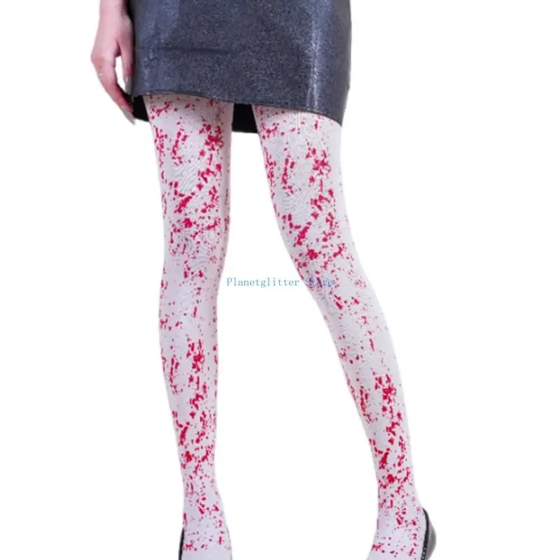652B Women Halloween Costume Tights Stretchy Polyester Design Full Coverage Daily Use
