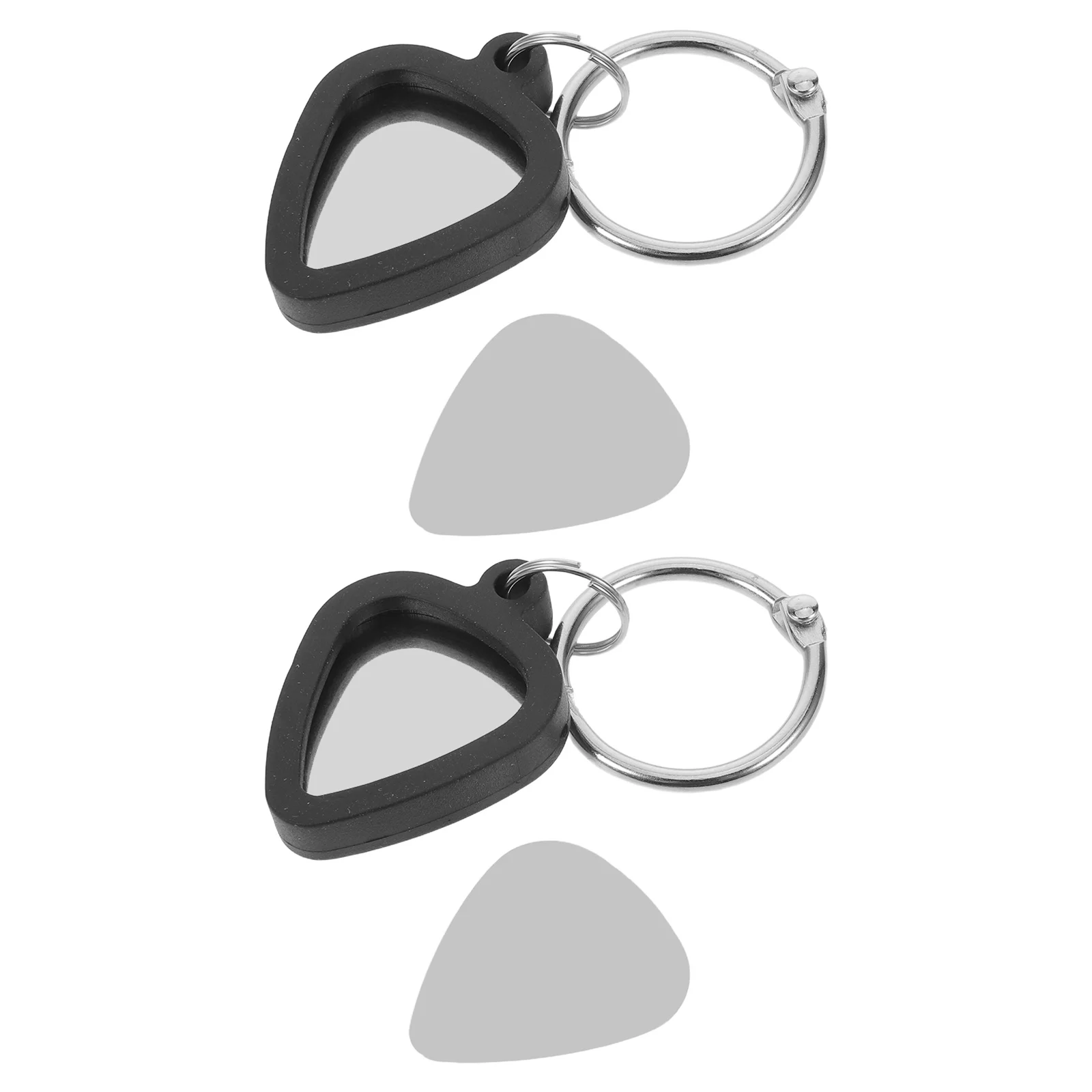 

1 set Guitar Pick Holder Keychain Durable Silicone Secure Clip Black Portable Storage For Guitar Practice