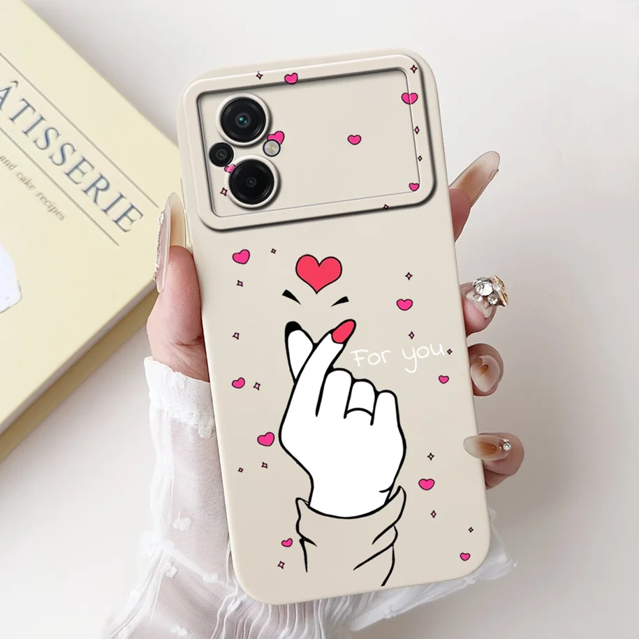 Case For Xiaomi Poco M5 Cover Sweet Girls Cute Cat Daisy Cartoon Soft Silicone Lens Protective Cover For Xiomi PocoM5 M 5 Bumper