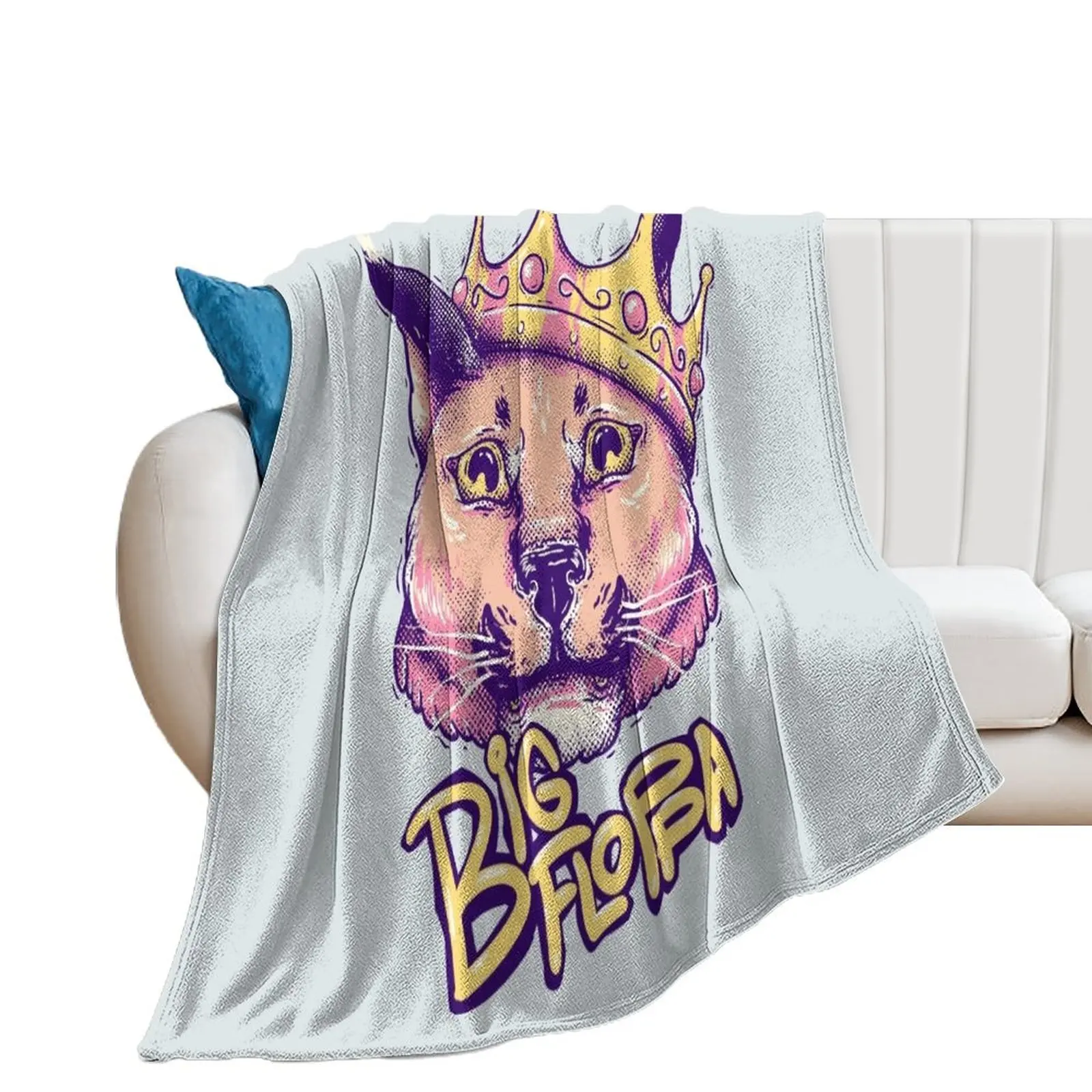 

Da Big Floppa - New Rapper with King Crown Floppa Cube Flop Flop Happy Floppa Friday Drip Fun Original Art Pet Mat Throw Blanket