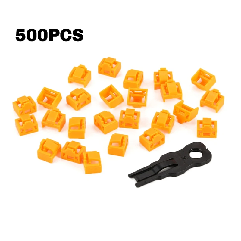 500Pcs Orange RJ45 Port Ethernet LAN Hub Anti Dust Cover Plug Cap Blockout Protector With Proprietary Lock And Key