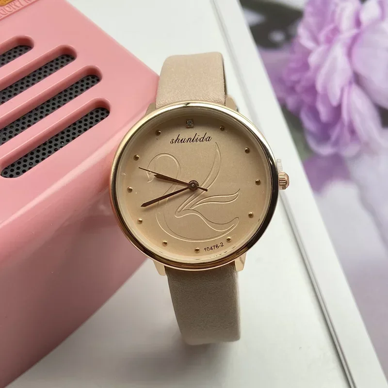 

Women's Watches Simple Quartz Wristwatches Leather Watches Cute Swan Ladie Watch Gift Girls Students Clock Relogios Feminino 시계