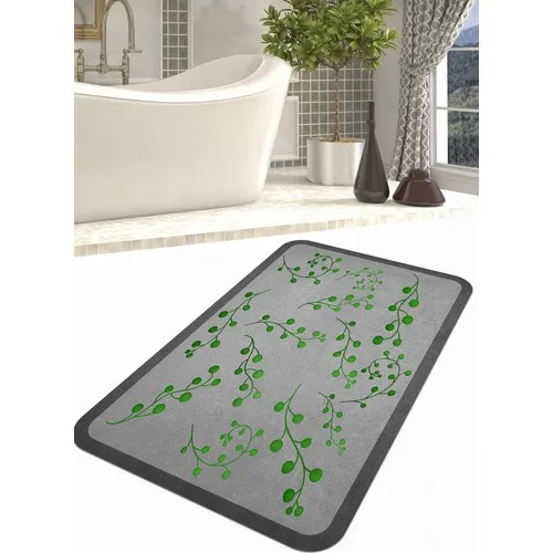 Ardizayn Green Leaf Pattern 70 X120 cm Slip-Resistant Leather Sole Bath Mat, Mat