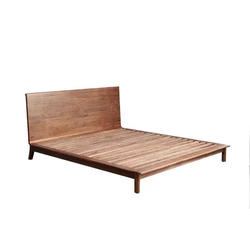 Bedroom solid wood furniture designer wood color luxury quaint bed comfort solid wooden beds