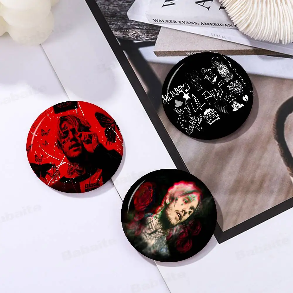 Rapper L-lil Peep Photo Brooches Creative Round Badge Gifts Pins 32/44/58mm