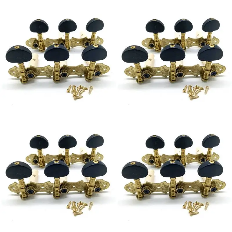 NALFI-4X Left Right Classical Guitar String Tuning Pegs Machine Heads Tuners Keys 3L3R Professional Guitar Accessories,Black