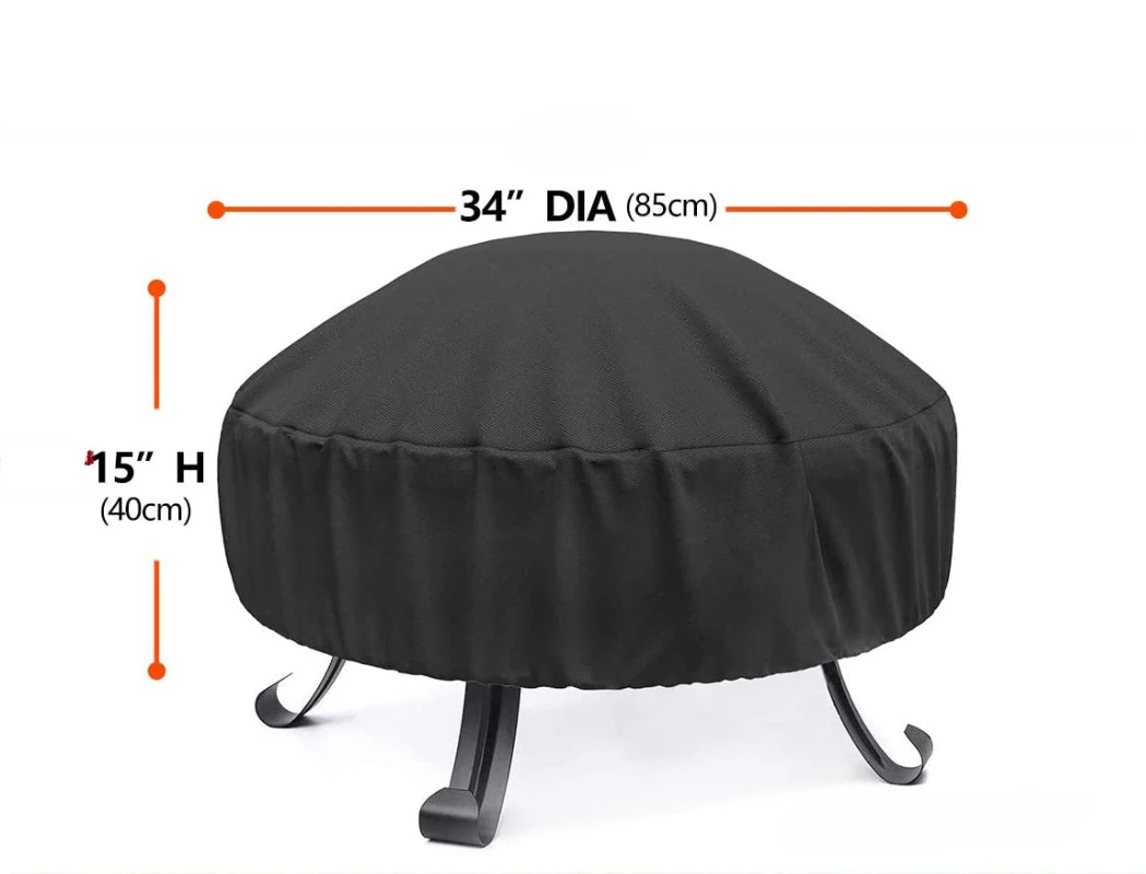 Outdoor fire pit stove BBQ barbecue stove cover waterproof and sun resistant circular stove dust cover  85*40cm 1PC