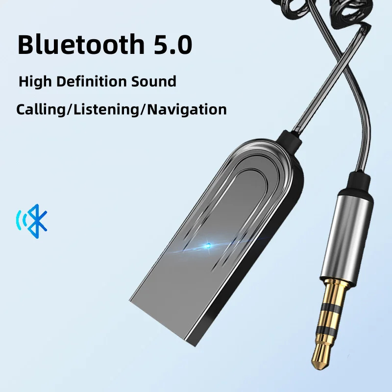 

Wireless Bluetooth 5.0 Receiver Transmitter Adapter 3.5mm Jack Car Audio Aux Bluetooth Handsfree Kit For Car Music Audio Aux