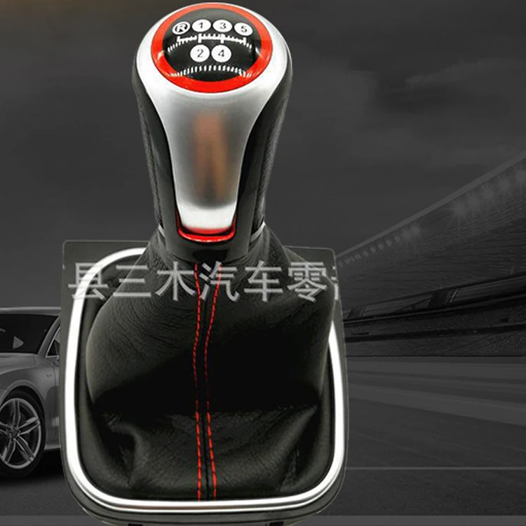 For VW Jetta Golf 5 Rline 35th Anniversary Edition 5-Speed Shift Knob Set Chrome Decorative Frame Auto Part