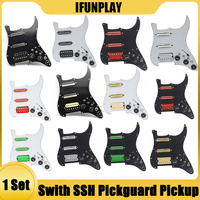 SSH Guitar Pickguard Wiring Loaded Prewired + Silence Switch ST Electric Guitar Double Coil Pickup Multi Color