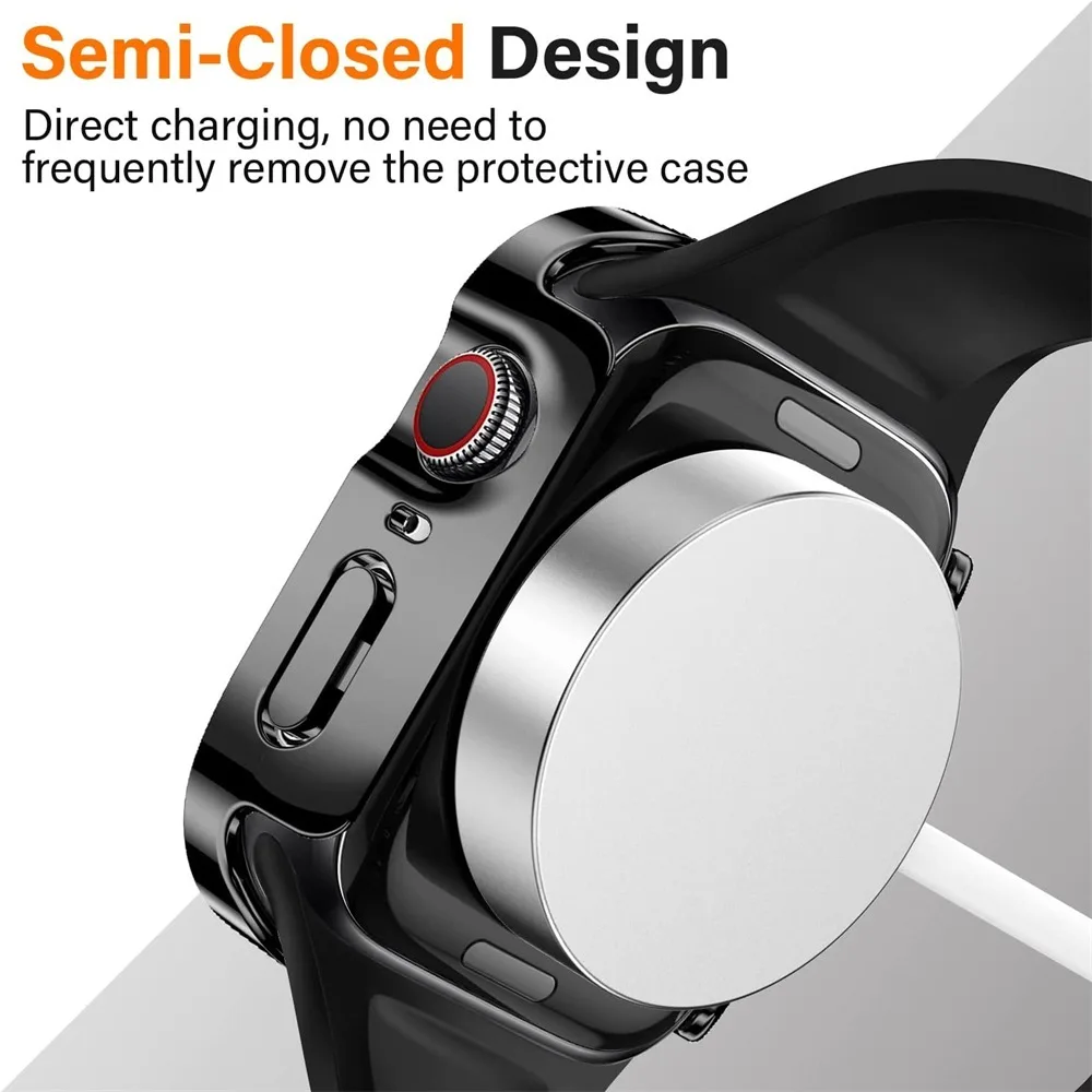 Novo case à prova d'água de vidro Anti-riscos anti-queda para apple watch ultra 8 7 49 45 41 44 42 40 38mm