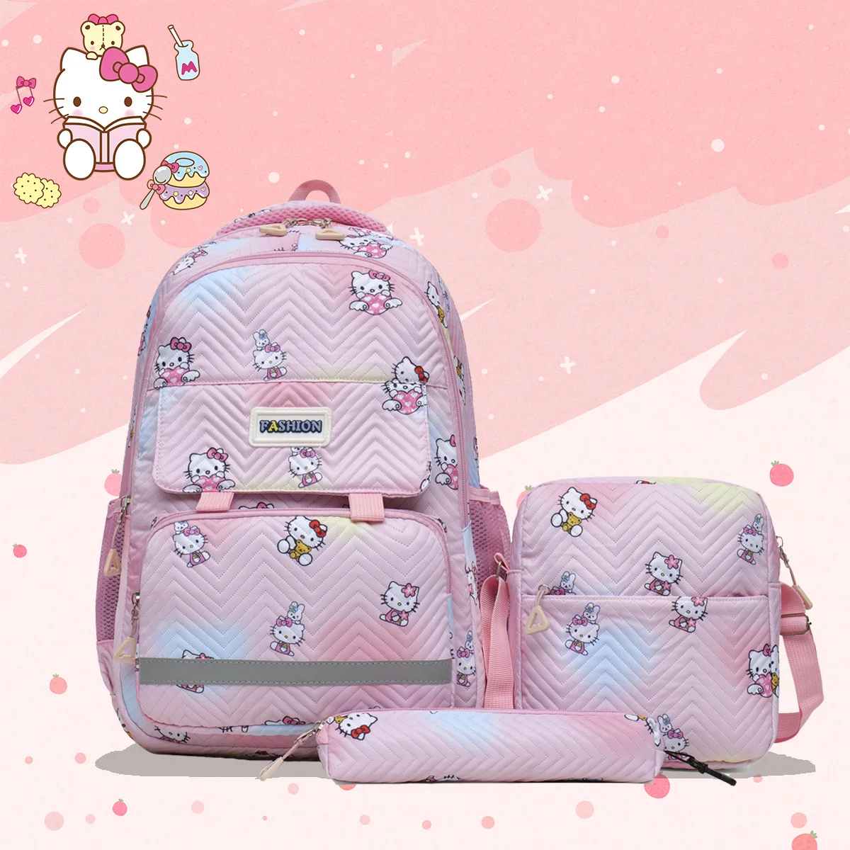 Sanrio HelloKitty backpack Set! Backpack, pen bag and lunch bag set - all in one!’  Large Capacity, Super Satisfying Experience