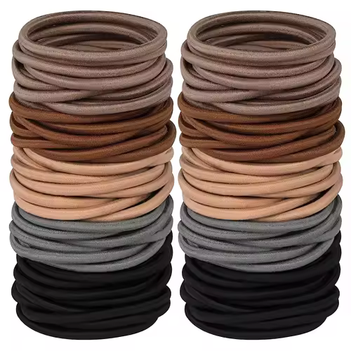 50pcs Black Elastic Hair Band Leagues Ties Colets Scrunchies Springs Gum Accessory For Girl Women No Damage Pigtails Holder Set - Image 18