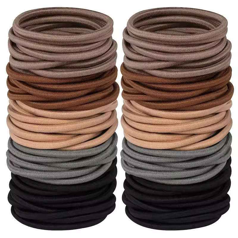 50pcs Black Elastic Hair Band Leagues Ties Colets Scrunchies Springs Gum Accessory For Girl Women No Damage Pigtails Holder Set - Image 18
