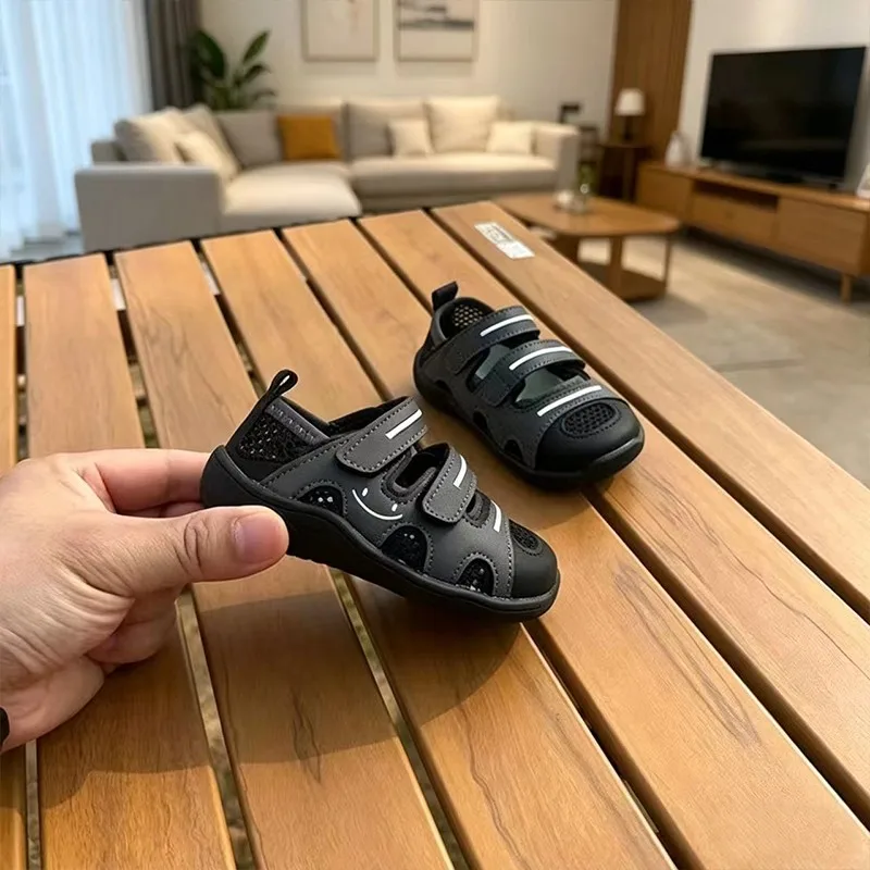 

Kids Tennis Shoes Double Hook&loop Girls Casual Shoes Toe Capped 2026 Summer New Children Sandals Mesh Breathable Soft Sole