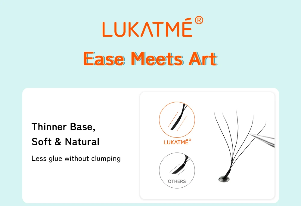 LUKATME M/C/D Curl 7-14mm Foxy Volume 4D 5D Wimpern Braun YY Wimpern Vorgefertigte 6D 7D 8D Fächer Flauschige U-6D Falsche Wimpernverlängerung – Detail 11
