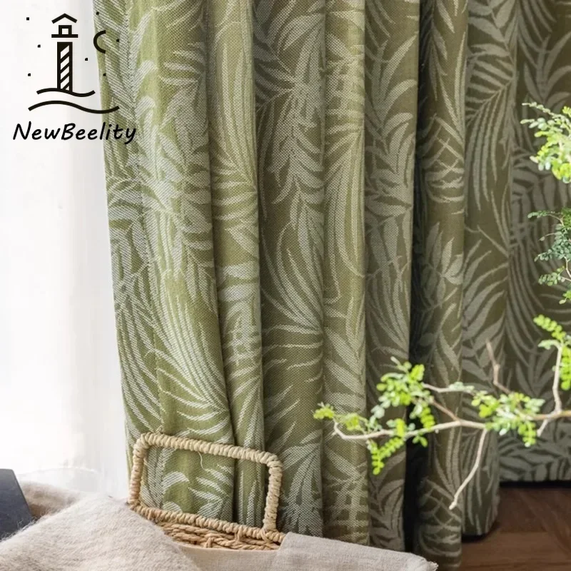 

French Retro Cotton Linen Tulle Window Curtains for Living Room Bedroom Dining Retro Print Nature Vertically Decoration Drapes