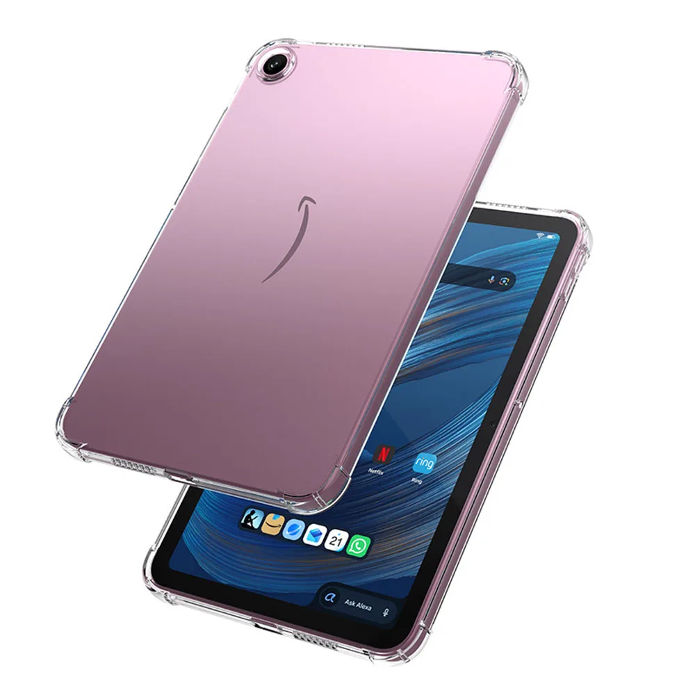 Clear TPU Shockproof Case for Amazon Alexa Tablet 8 (2026) 8.7 Inch Four Corners Reinforced Transparent Flexible Protective Cove