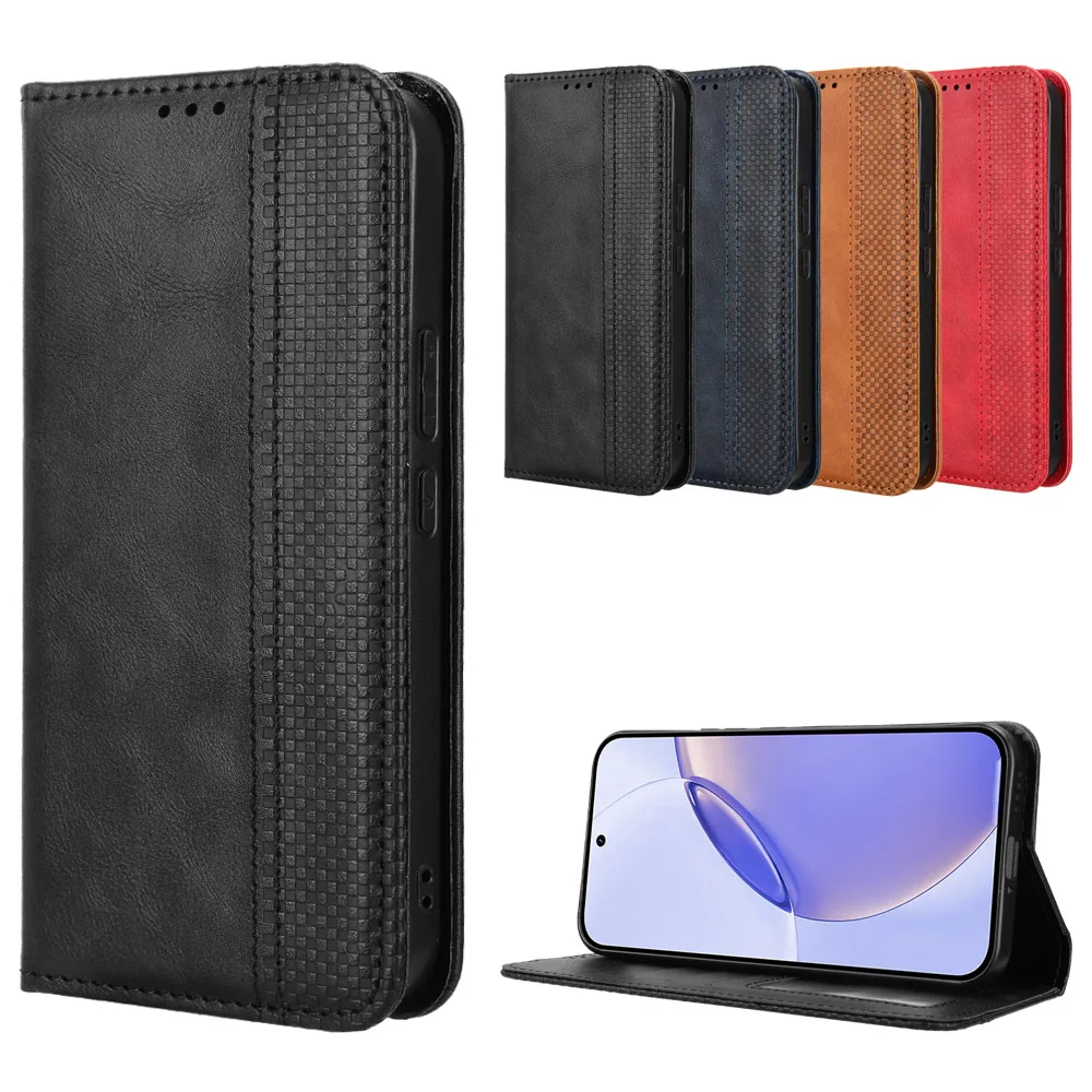 Skinlee For Moto G87 G Max 5G Flip Leather Retro Magnetic Bracket Card Bag Wallet Phone Case Moto G87 G Max 5G Shell Funda Capa
