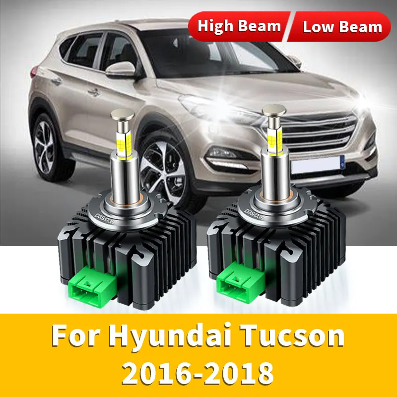 2Pcs Led Headlight Canbus HID Xenon Bulb 1:1 Turbo Lamp Auto Light 6000K Plug & Play For Hyundai Tucson 2016-2018 High Low Beam