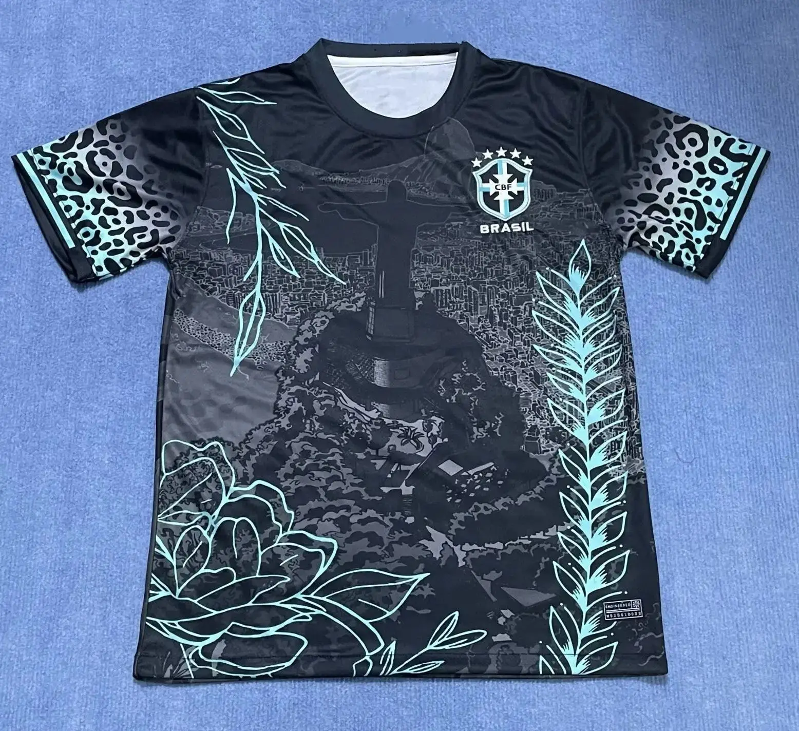 2025 Summer New men's T-shirt, Brazilian football shirt, City Edition training football shirt, breathable, lightweight, quick-dr image 4