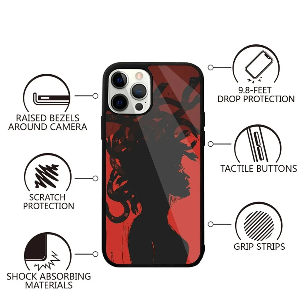 Ancient Greek Mythology Medusa Phone Case For iPhone 15,14,13,12,11,Plus,Pro,Max Mini Magsafe Magnetic Wireless Charging