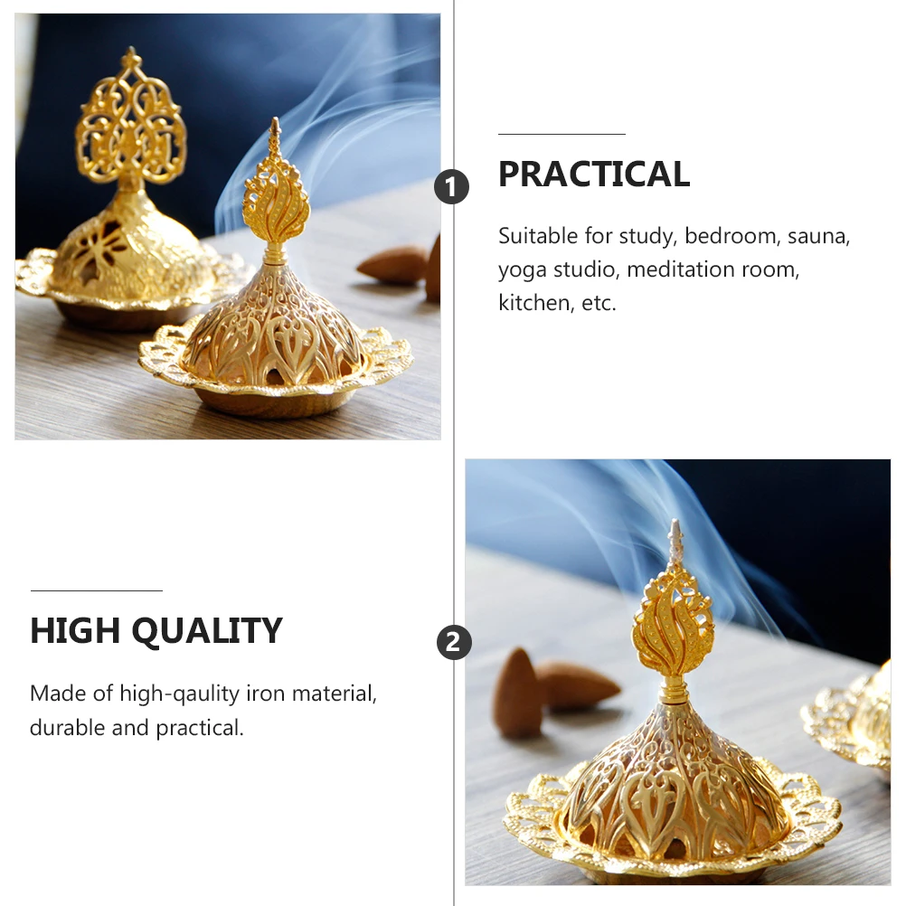 

Incense Burner Metal Hollow Oil Delicate Holders Arab Style Censer