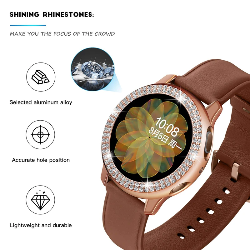 Bling Diamond Case for Samsung Galaxy Watch Active 2 44mm 40mm PC bumper Screen Protector cover Galaxy Watch Active 2 44 40mm