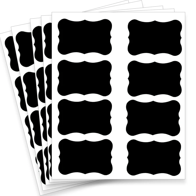 防水黒板キッチンスパイスラベルステッカー、ホームジャーボトルタグ、ブラックボードラベルステッカー、マーカーなし、40-120個