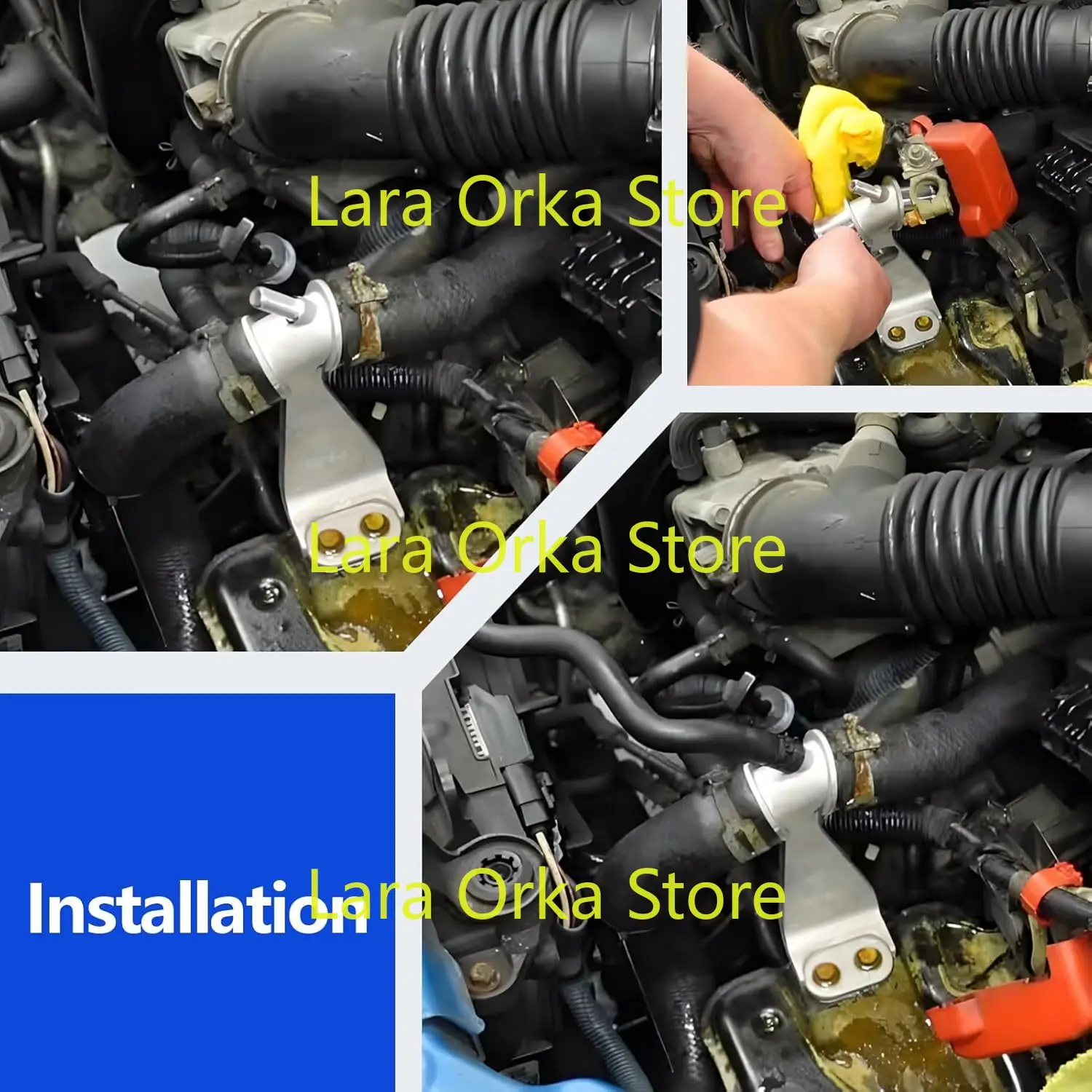 Aluminum Engine Radiator Water Outlet Coolant Pipe Bracket Hose Set Compatible with Toyota Corolla L4 1.8 L 2009-2017 1657722040