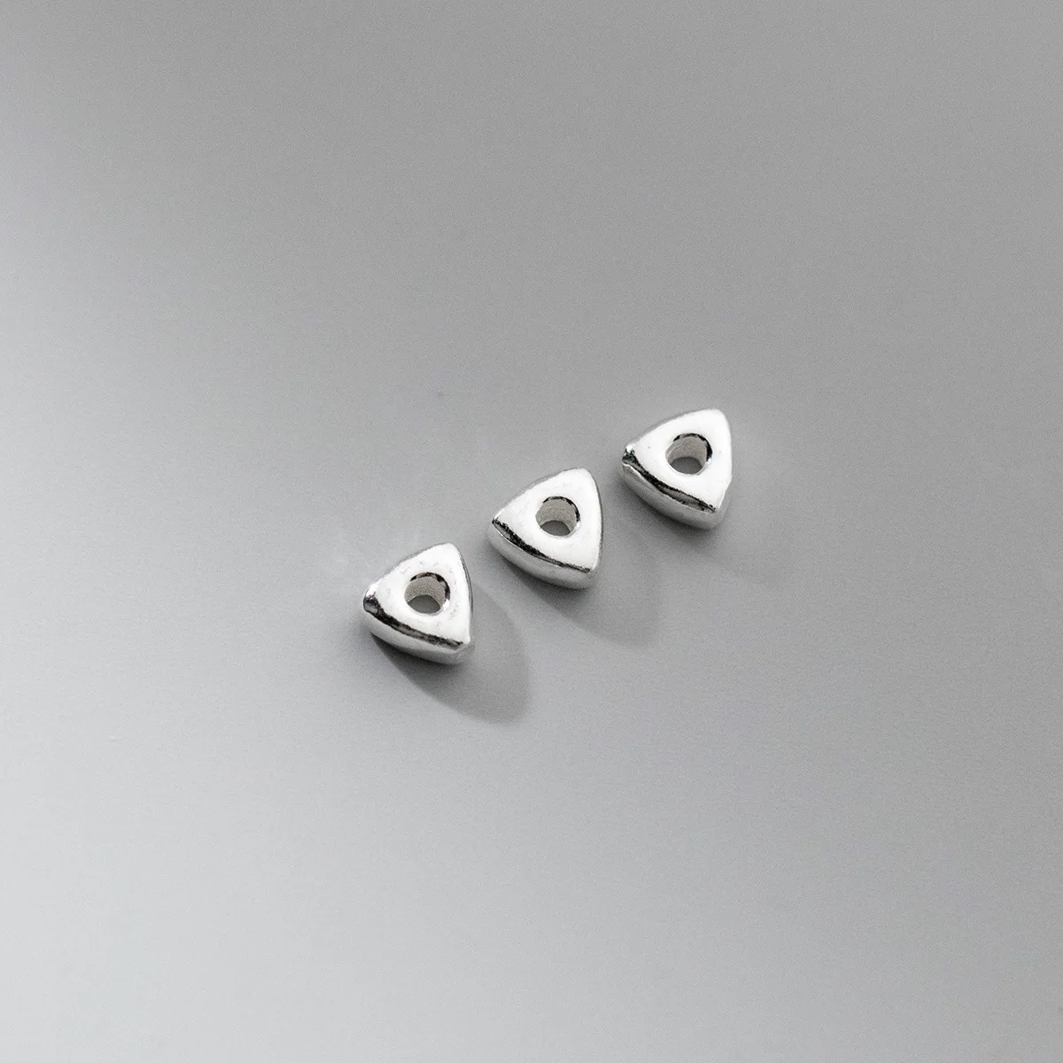 S925 Plain Silver Triangle Loose Beads DIY Hand String Geometric Spacer Beads Handmade Rope Material Accessories