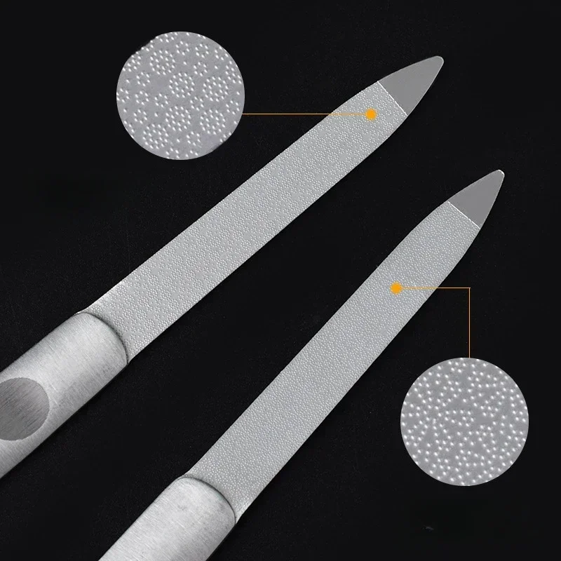 4 Size Nail File Stainless Steel Professional Exfoliating Double Sides Sandpaper for Professional Finger Toe Nail Care Tools