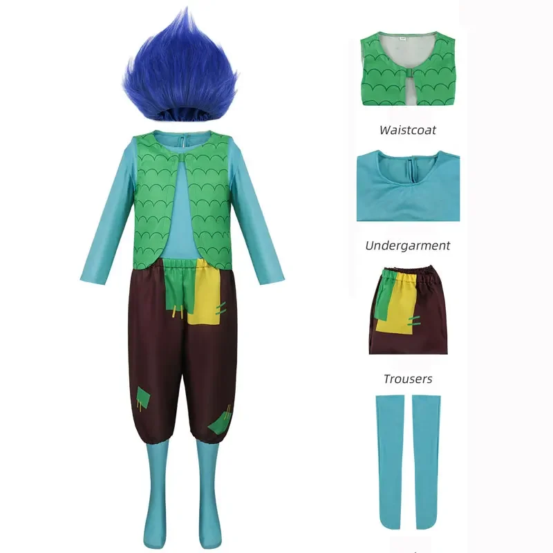 Boys trolls branch uniform girls trolls poppy cosplay wig kids Purim carnival Halloween costume outfit