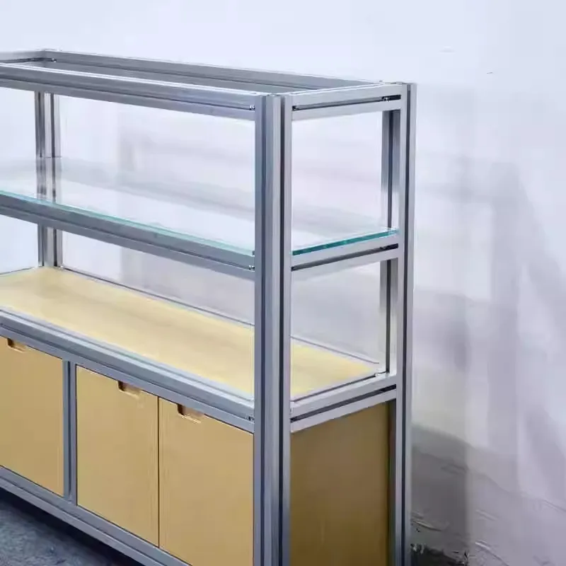 Display cabinet with glass shelf Display shelf Multi-layer bedside table Product sample booth