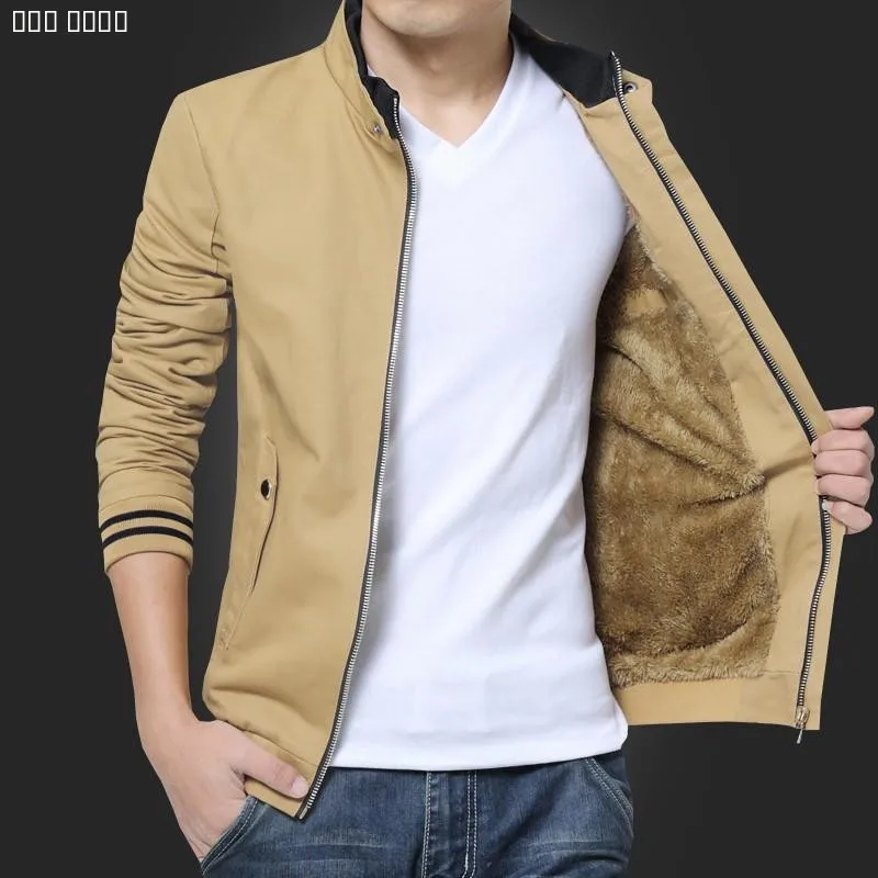 

Luy Plum Men's Jaet Thiened Fce Inner Slim Fit Stand Collar Warm Workwear Faionable Korean Sle Winter Coat