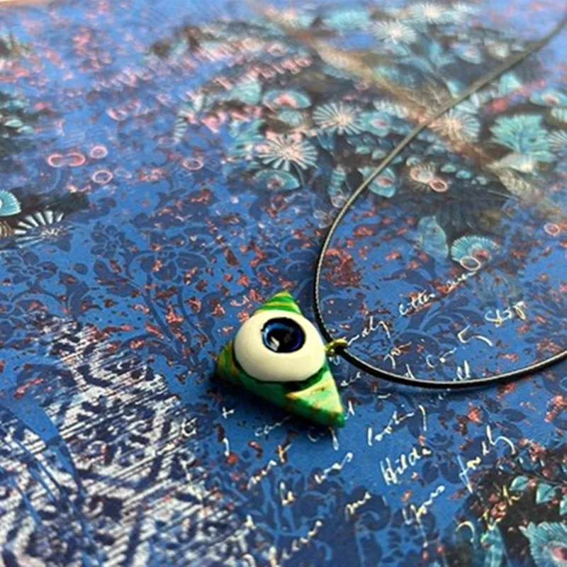 Jewelry China Hand-painted Ceramic necklace Evil Eye Necklace Pendant Chain Necklace Pendants For women men gift