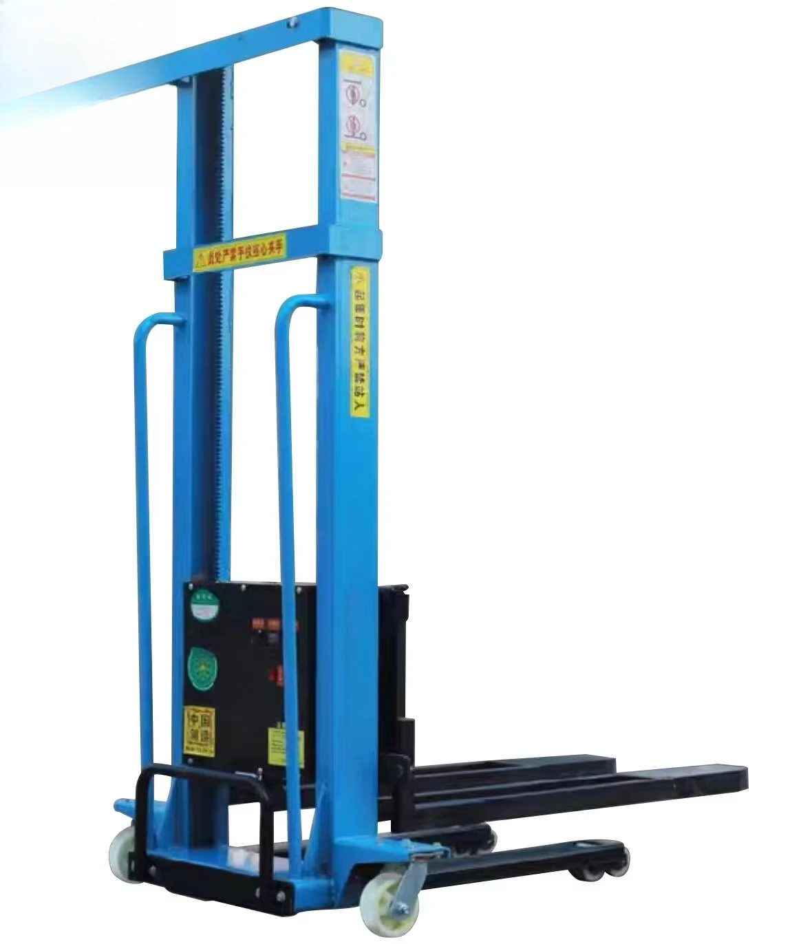 1000kg Manual Self Loading Pallet Stacker Forklift DC Motor Brand New 1800mm Lifting Height ZTDG1018 for Restaurant and Retail