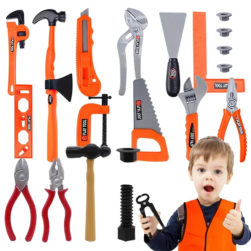 Play Repair Tool Set Pretend Tools Kit Toys Engineer Simulated Plastic Construction Toys Toddler Kids Boys Birthday Gift TMZ