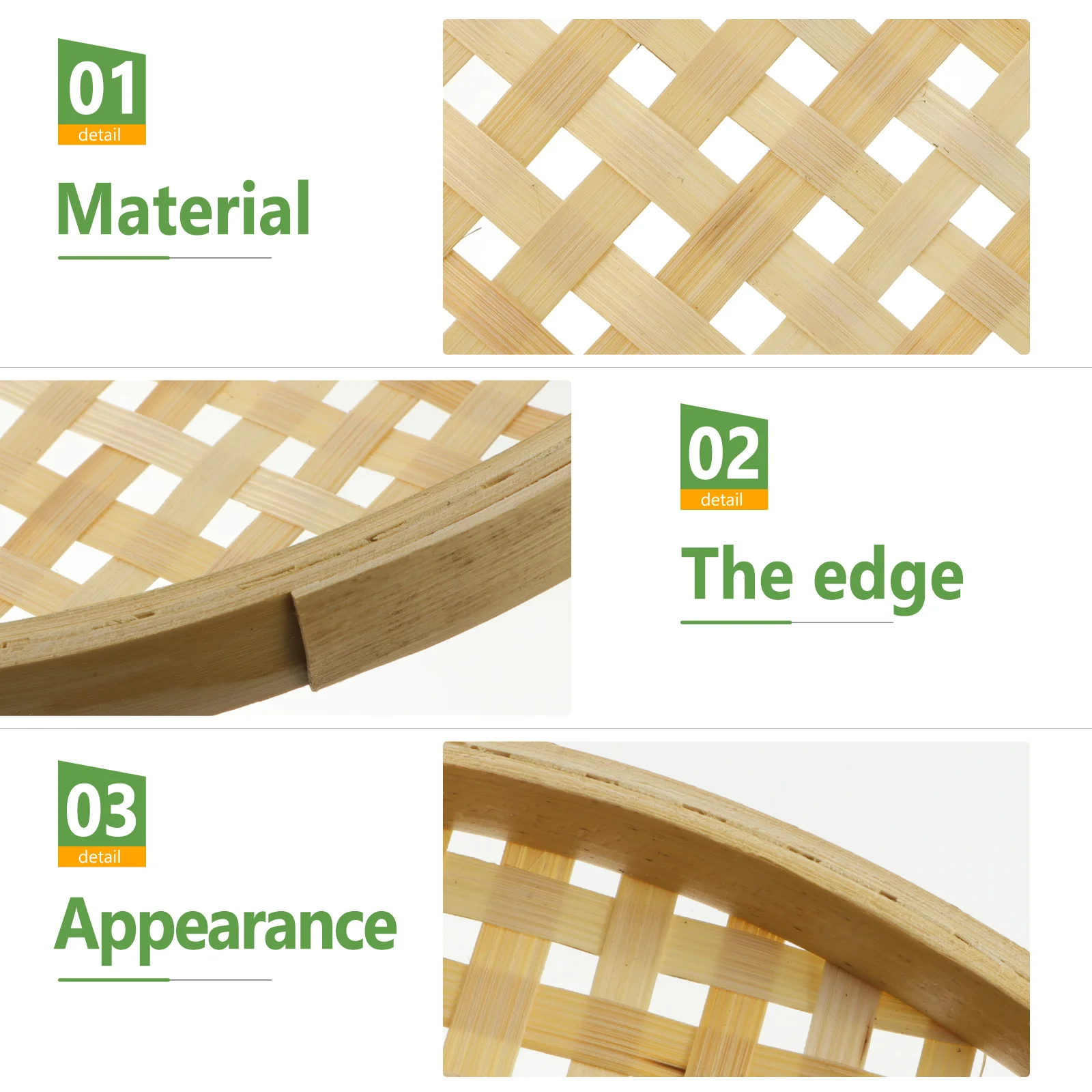 

Multi-Functional Bamboo Sieve Woven Strainer Basket for Fruit Snacks Storage Kitchen Organizer Drying Steaming Serving Tray