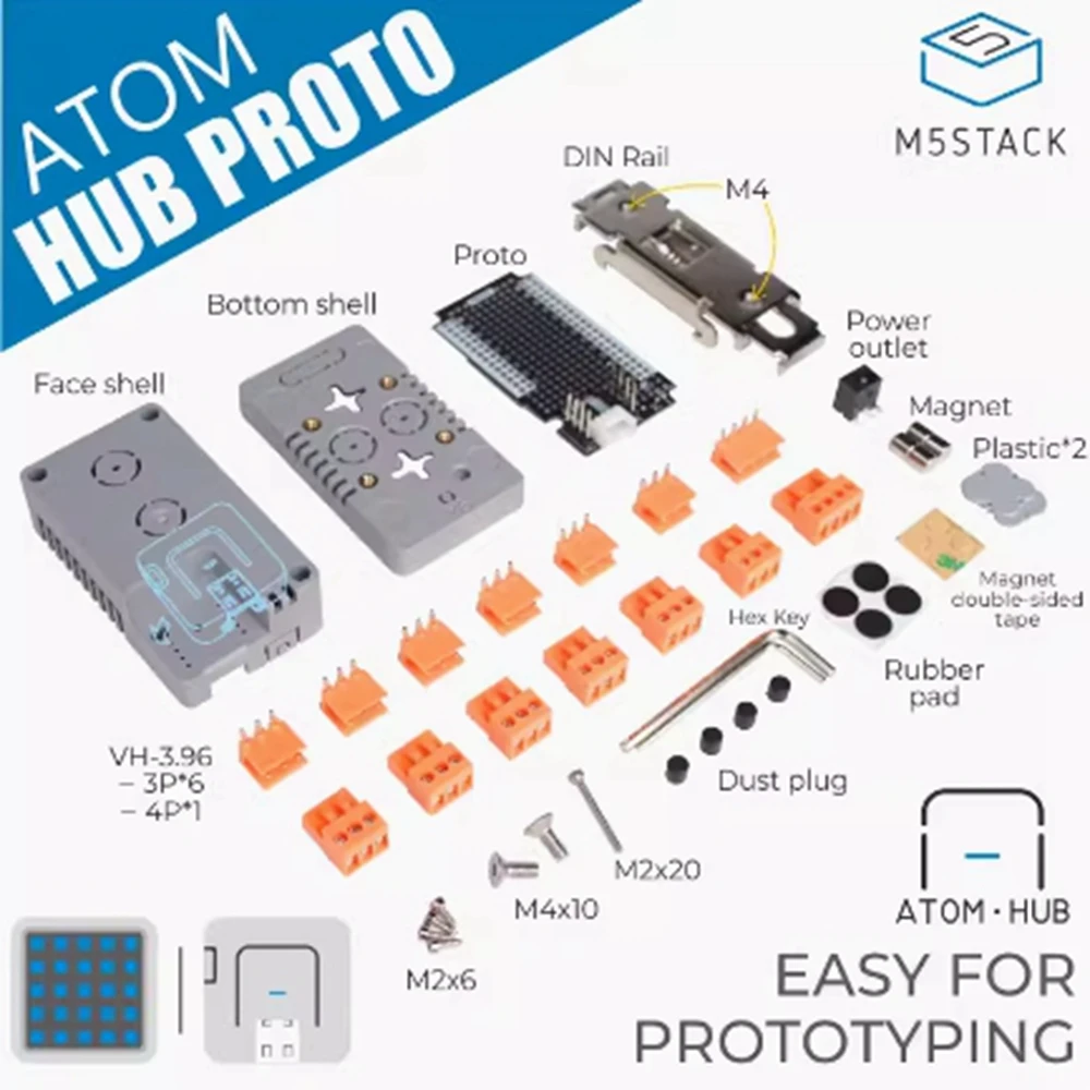 

Плата разработки M5Stack ATOM HUB PROTO ESP32, плата расширения DIY, поддержка быстрого развития
