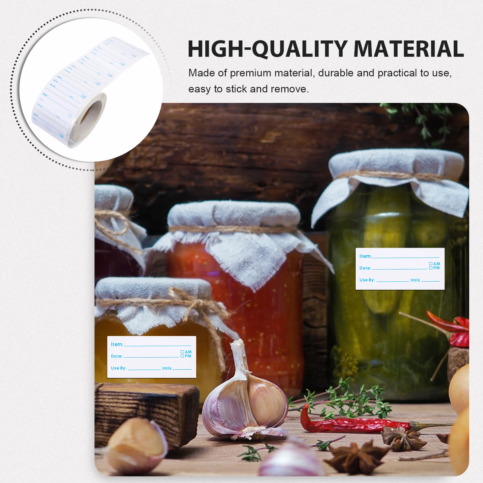 

1 Roll Writable Rotating Label Self Adhesive Removable Labels For Freezer Storage Reusable Containers Easy Peel Tabs No
